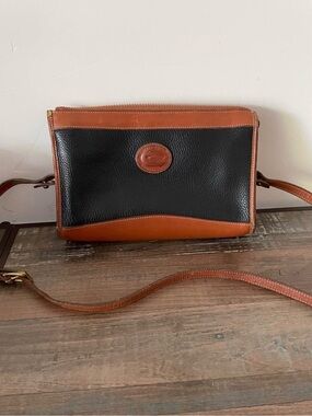 Dooney & Bourke Black with Brown Leather Trim Messenger Bag